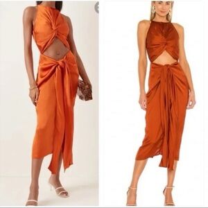 Andrea Iyamah Reni Dress in Burnt Orange
